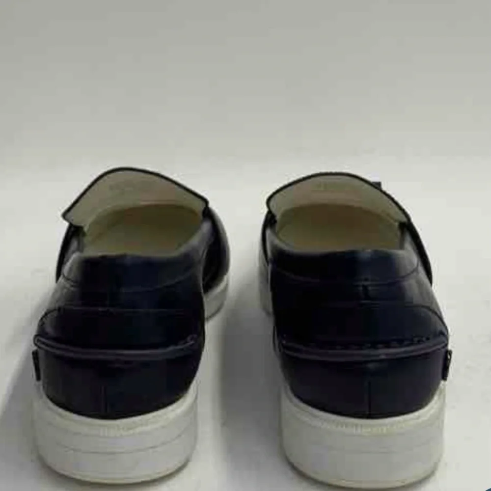 Tory Burch Black Leather Platform Penny Loafers Slip-On Flats Women’s 8.5